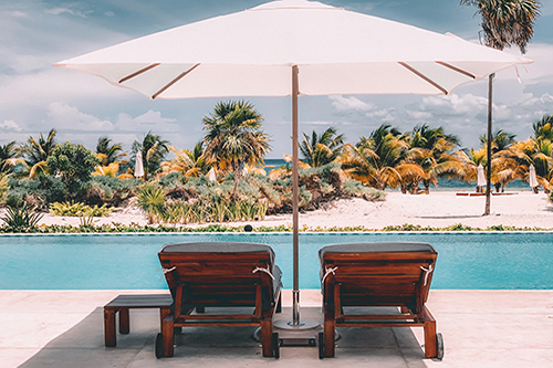 carribean hotel pool deck